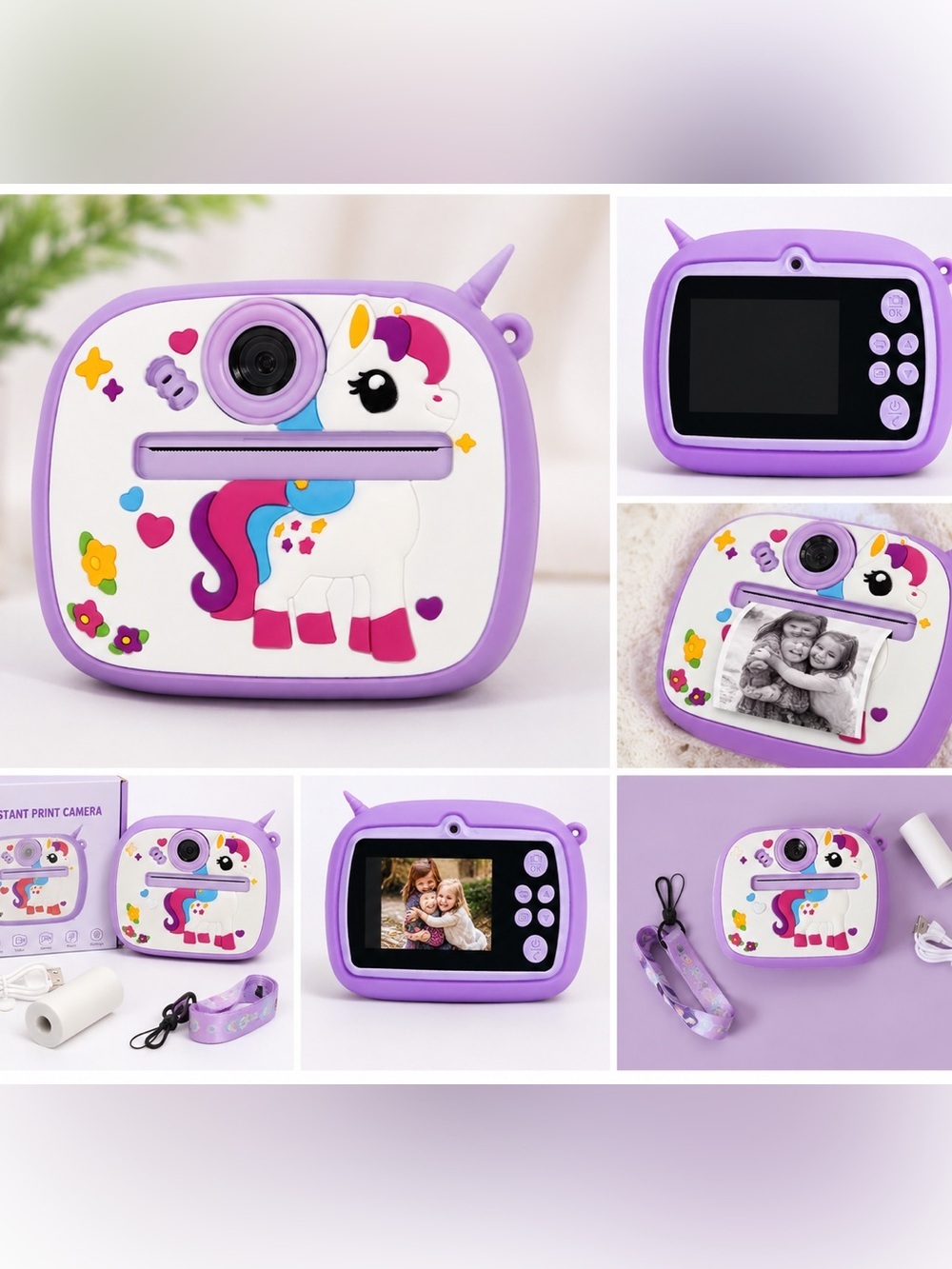 Kids Unicorn Instant Print Camera | Digital Photo Camera with Thermal Printer